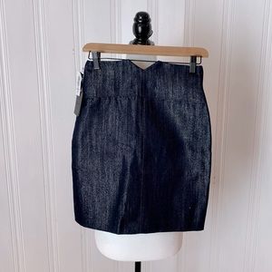 NWT ARITZIA shiny bustier denim mini skirt